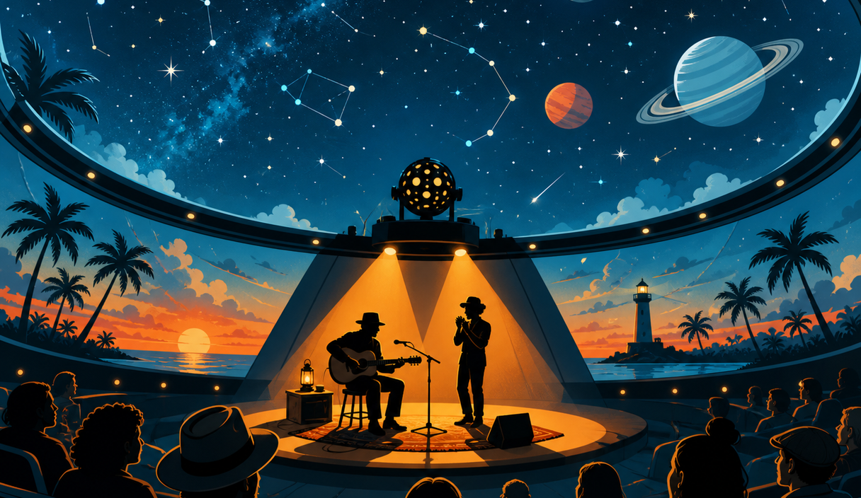 A blues storyteller brings an intimate concert under the planetarium dome cover image