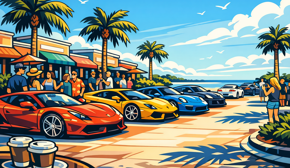 Lamborghinis, Ferraris, McLarens and Porsches are taking over Santini Marina Plaza cover image