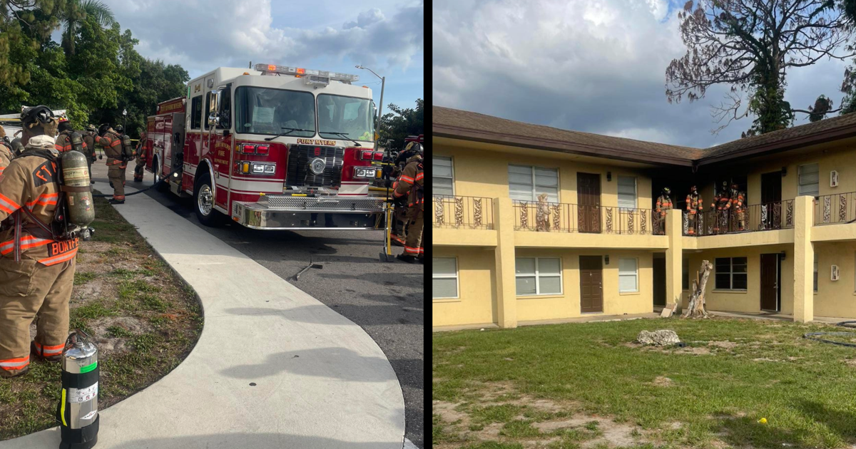 Fort Myers firefighters stop a 2-story apartment blaze from spreading cover image