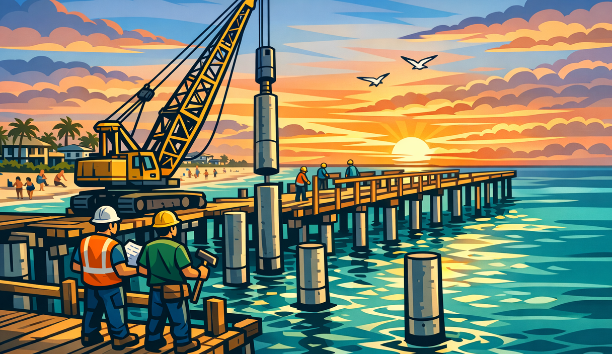 Fort Myers Beach pier rebuild targets summer 2027 completion cover image
