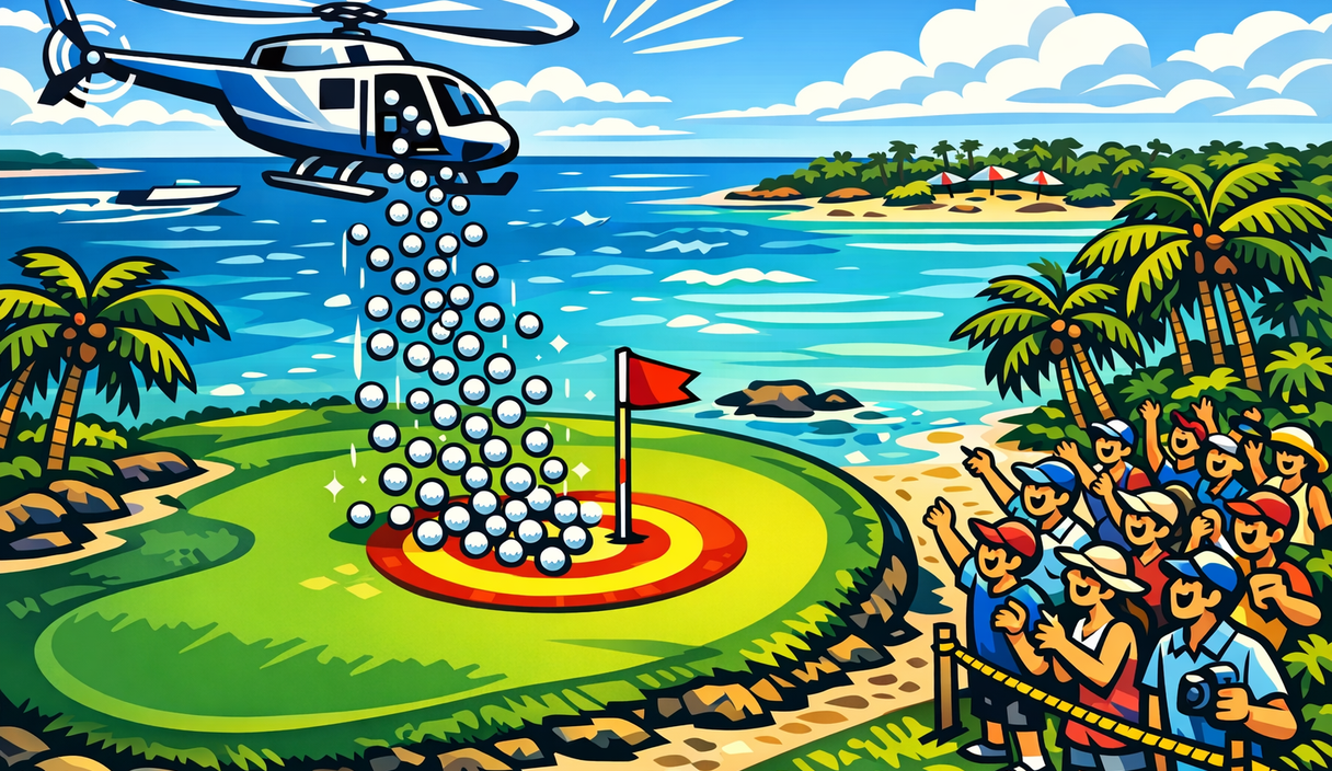 A helicopter is dropping hundreds of golf balls over Captiva this weekend cover image